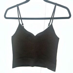 Express Size Medium Black Body Contour Crop Top